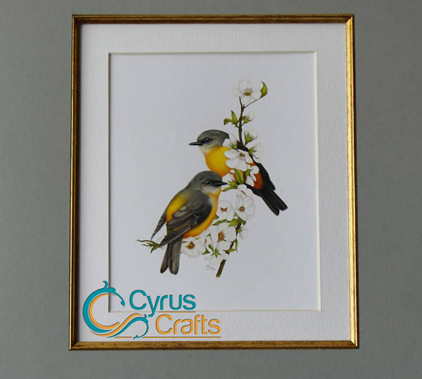 Persian Miniature Bird Painting for wall