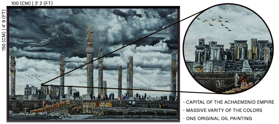 Original Painting Canvas "The Ancient Persepolis" (Description)