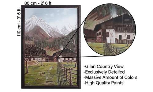 Oil painted canvas "The Country House v01" (Description)