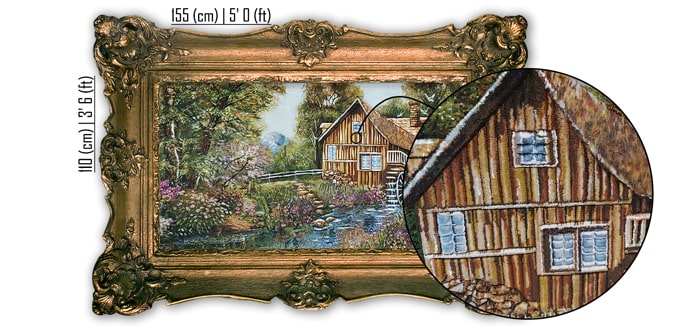 The Watermill AG-806 Tabriz Hand Knotted Tableau Rug description
