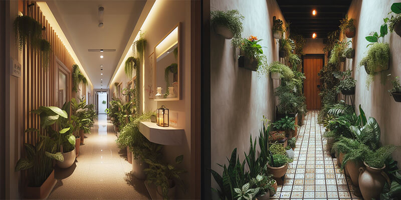 plants for narrow hallway decoration ideas