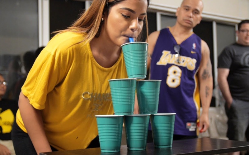 Ballon and cup game for adult party games