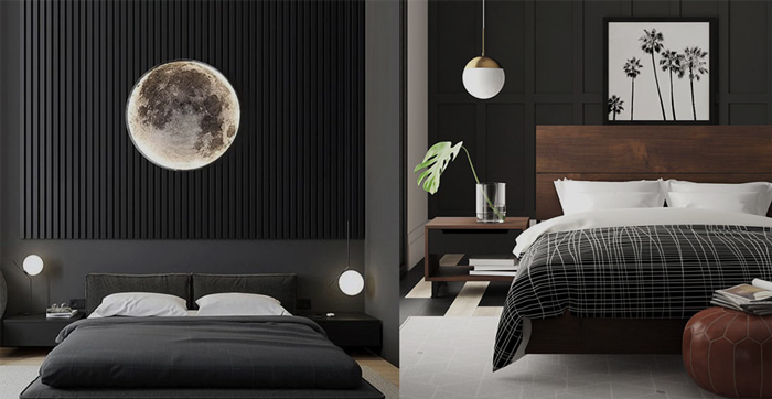 black bed room