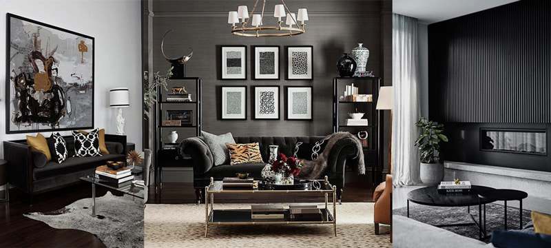 Black decor ideas | black bedrooms and living rooms