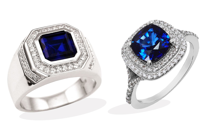 blue stone rings