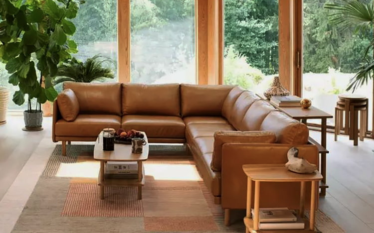 burrow leather sofa