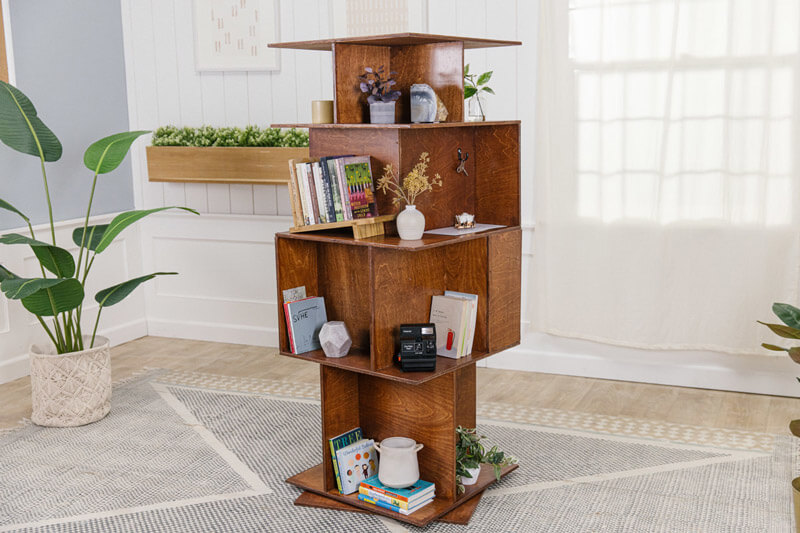 rotating  corner bookcases