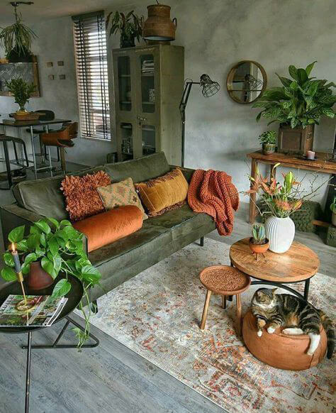 vintage cozy living room
