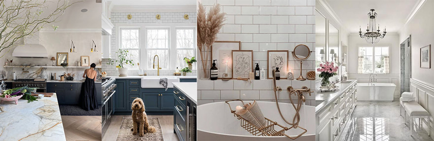 white bathroom and kitchen design