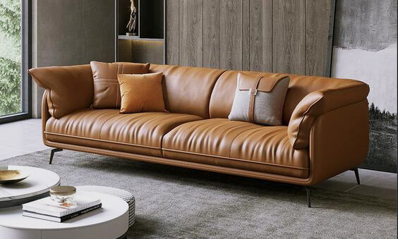 real leather sofa