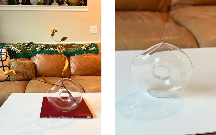 glass donut vase