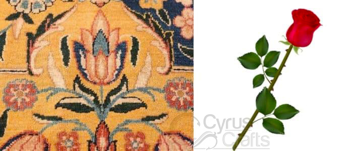 rose flower in floral rugs