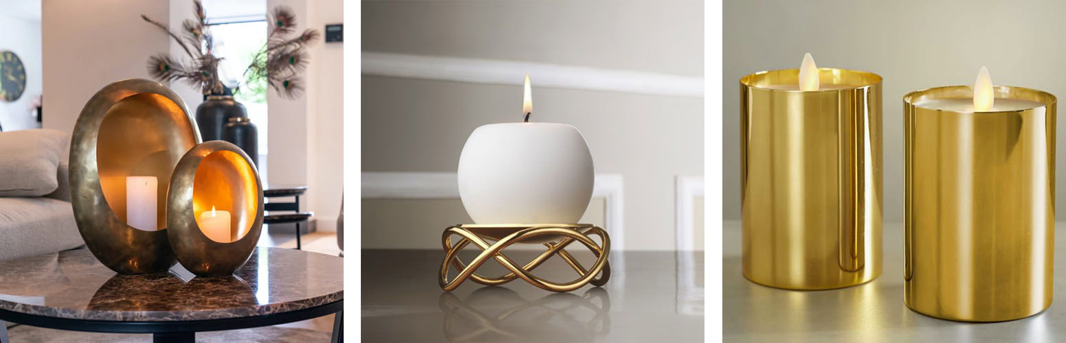 golden candle holders