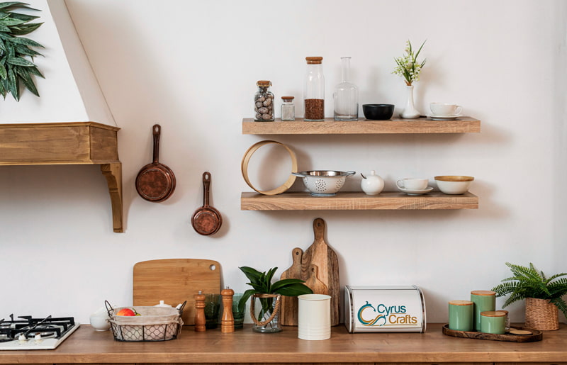 hanging shelves for the kitchen