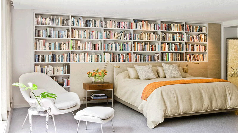 bookshelf in bedroom ideas