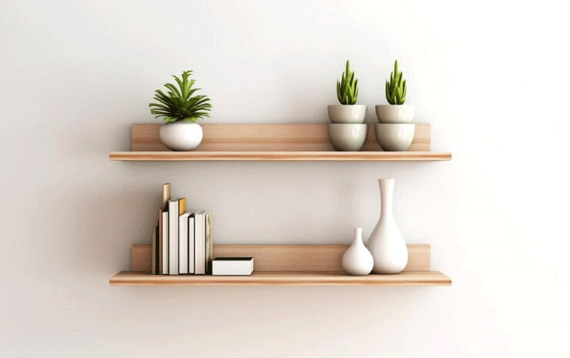 bookshelves decor vases