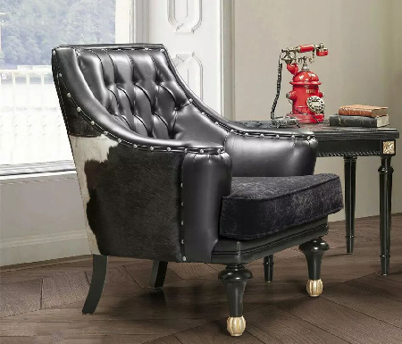 black leather chair