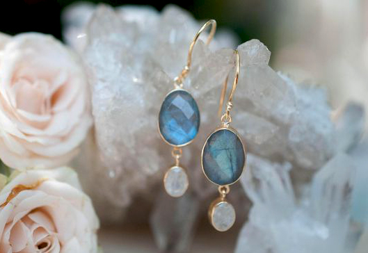 blue moonstone earing