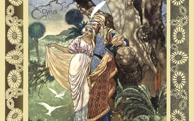 A hand painting of Rubaiyat Khayyam