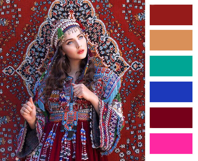 color combination with persian colors palette