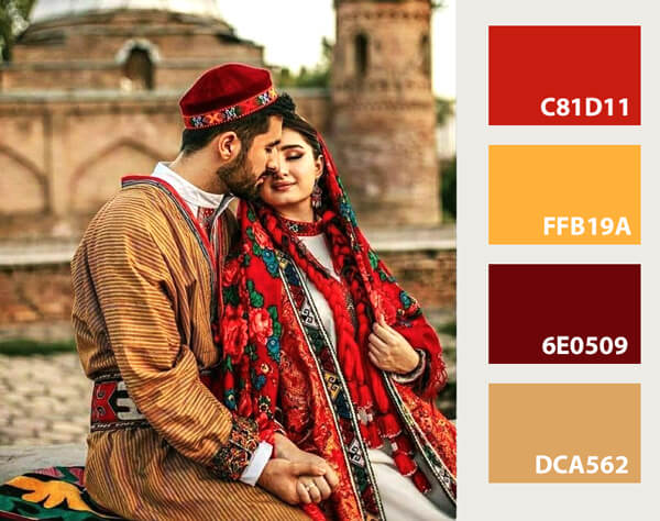 Persian red palette and color combination with red - c81d11