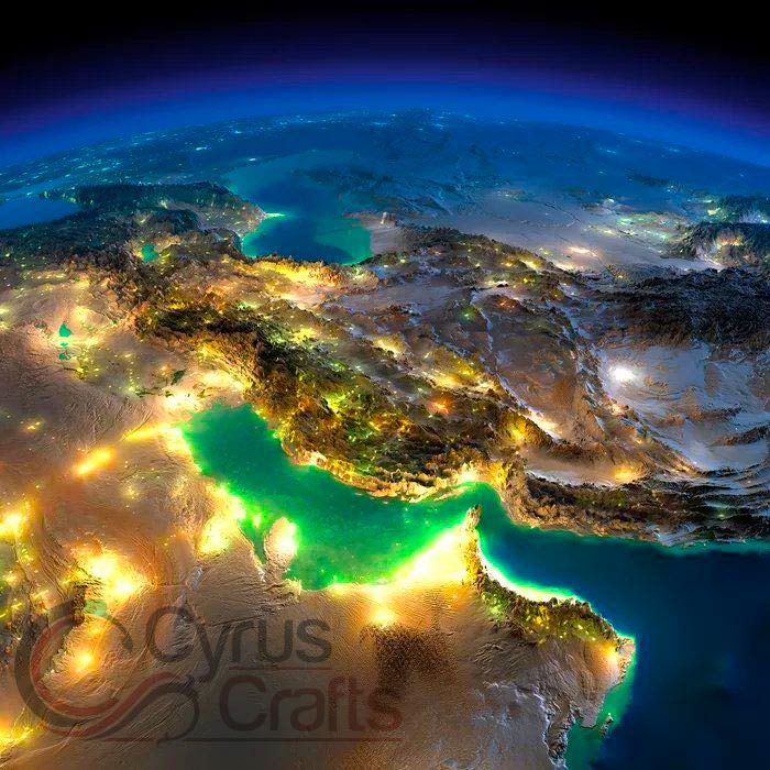 Satellite map of Iran