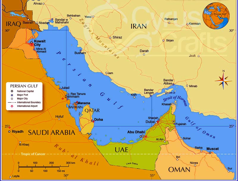 map of Persian gulf