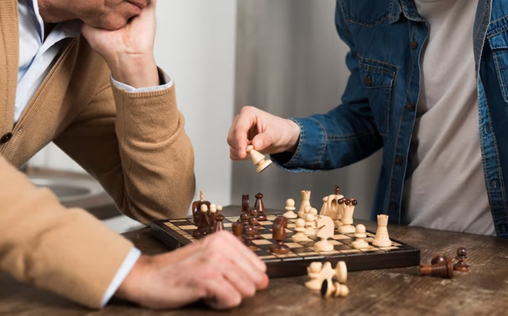 chess board set up