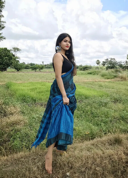 blue silk saree