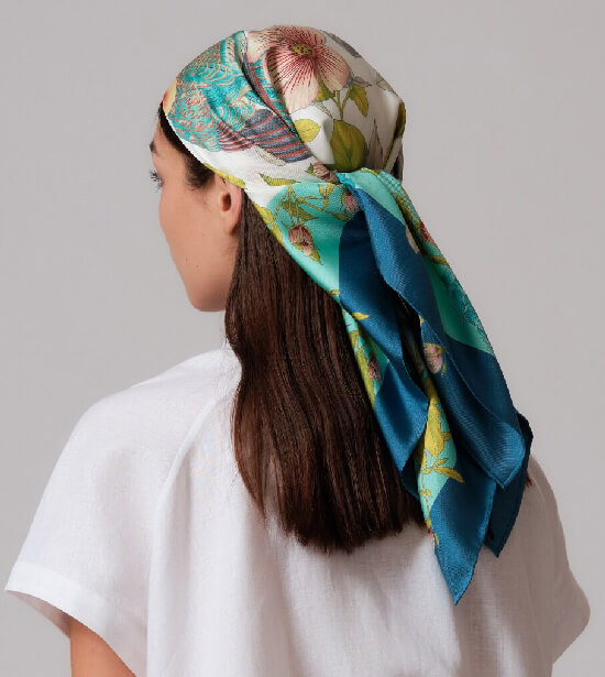 lotus silk scarf