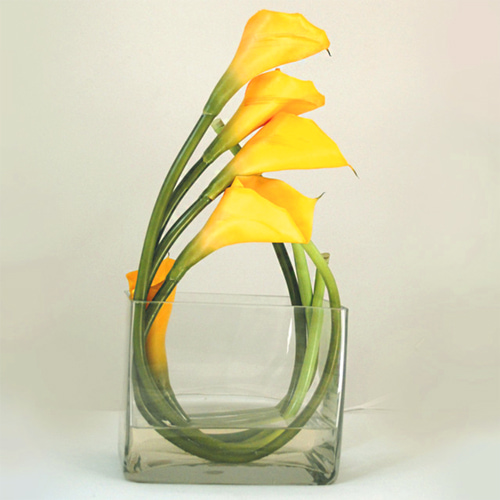 square glass vases