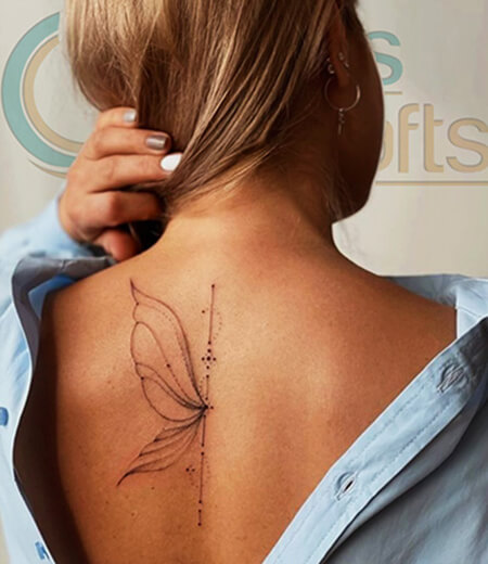 butterfly back tattoo for women