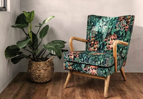 green velvet chair
