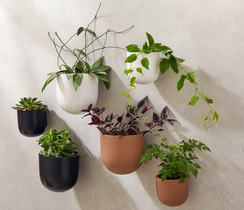 hang planters to wall with nails