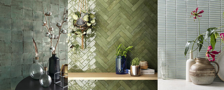green wall tiles for bedroom