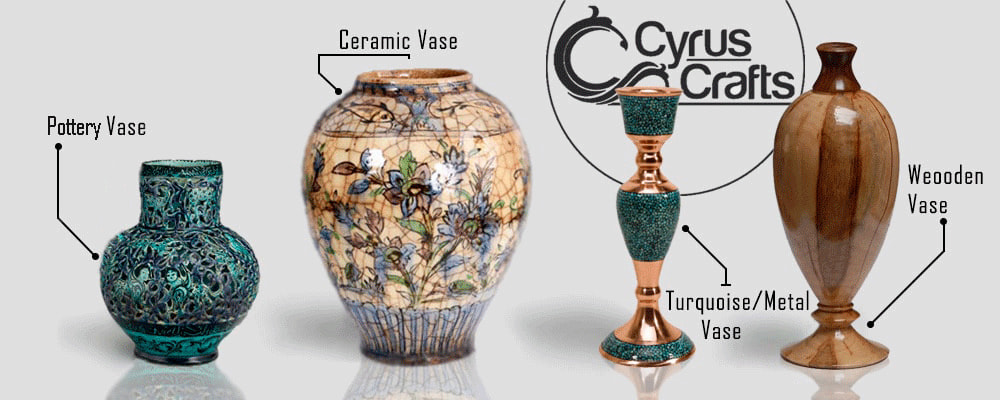 Persian Vases, turquoise vases, metal vases, ceramic vases...