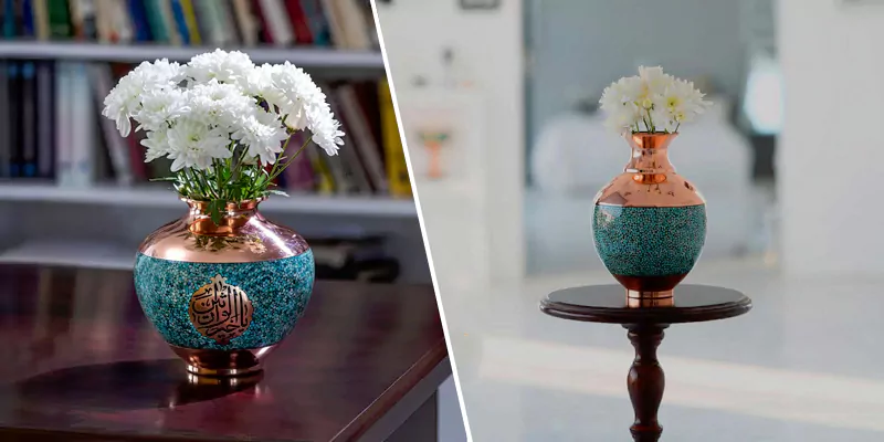 Buy Decorative Vases  Pottery, Turquoise and Minakari