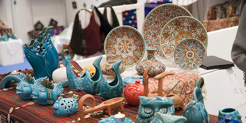 Persian minakari (enameling) handicrafts