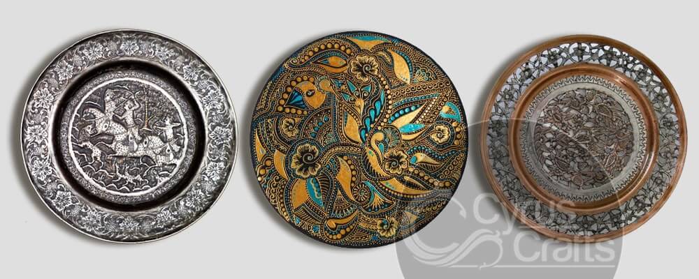 Decorative metal plates, gold plates, silver plates, Brass plates