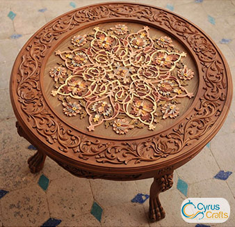 wood carving table for interior design