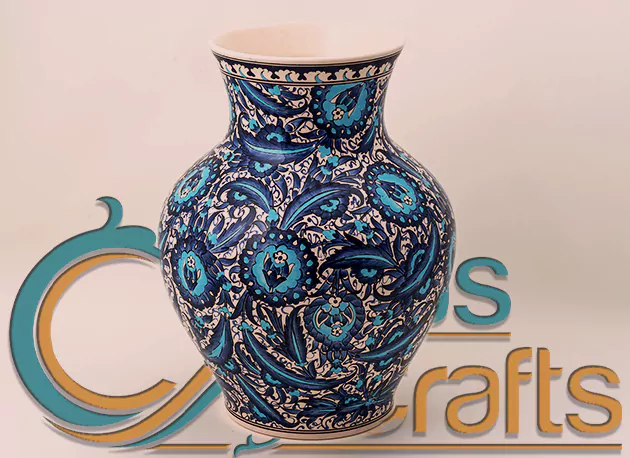 handmade blue flower vase