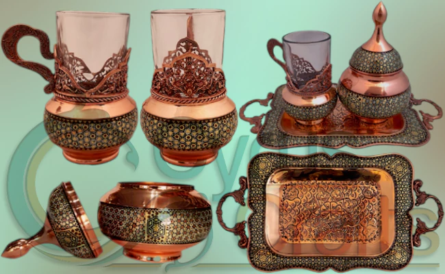khatamkari Persian tea set