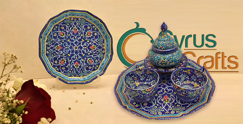 minakari set of cups for tea