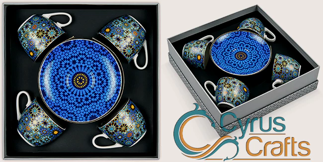 tea set designed with ]slamic art