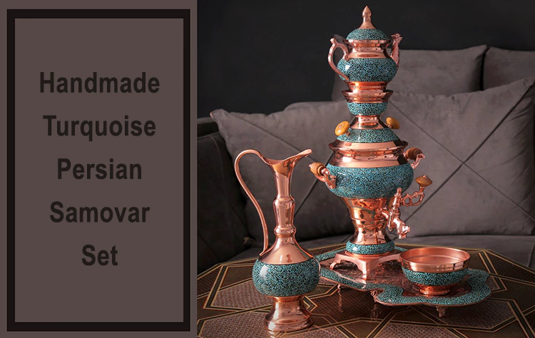 turquoise inlaid samovar set