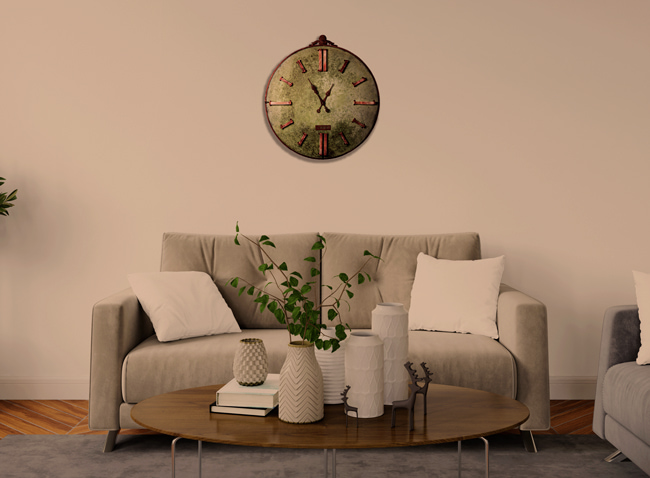 sage green modern wall clock