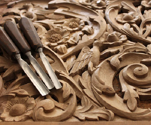 hand carved wood tablou