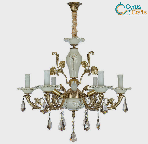 brass chandelier in white