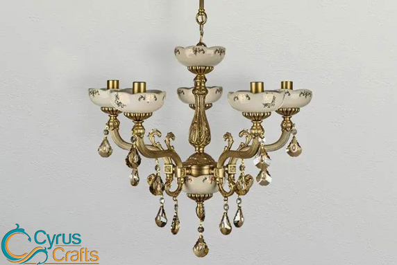bronze chandelier light with crystals