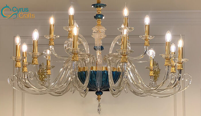 Persian blue crystal chandelier